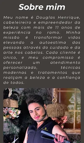Salão de beleza Douglas Henrique em São Sebastião do paraíso MG - Anunciante do Grude.digital