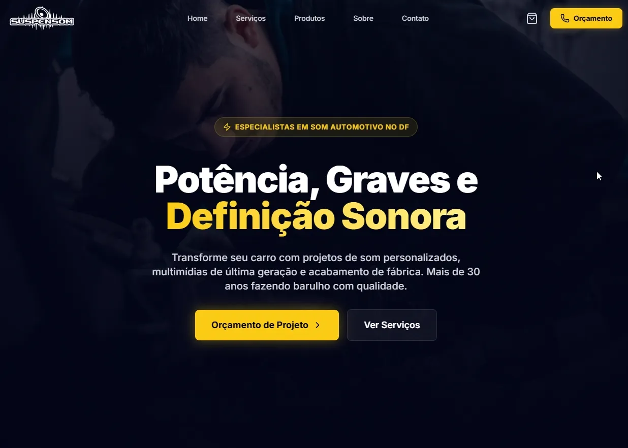 Suspensom Auto Center Web Mockup